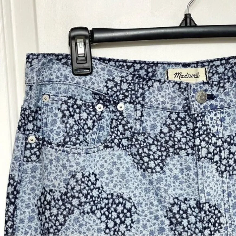 New MADEWELL Baggy Straight Jeans in Quilted Floral in Classic Indigo Size 30